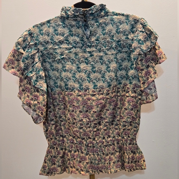 Anthropologie Let Me Be High-Necked Bohemian Peasant Blouse Small - Picture 4 of 7